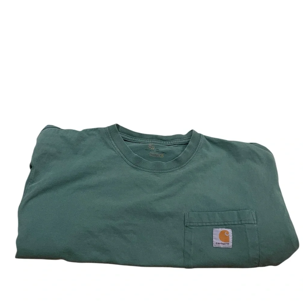 Carhartt Green XL T-Shirt Men’s Pocket Tee Workwear Fit Heavyweight Casual - Picture 6 of 6